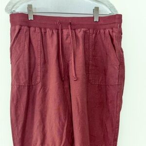 MAURICES Womens Pull On Utility Pants Size 10 4 Pockets Button Ankle Preloved